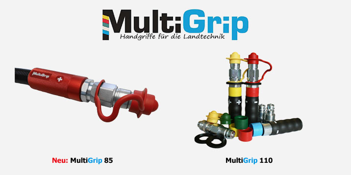 Schlauchgriff MultiGrip: Hand-Schlauchgriff und farbliche Kennzeichnung von Hydraulikschlauchleitungen als Baukastensystem